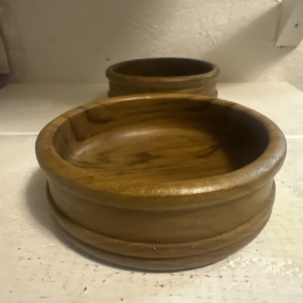 Vtg NOS 7pc Himark Teak Wood Gourmet Salad Bowl Set 1 Lg 4 Sm.Bowl & Servers - Picture 12 of 16